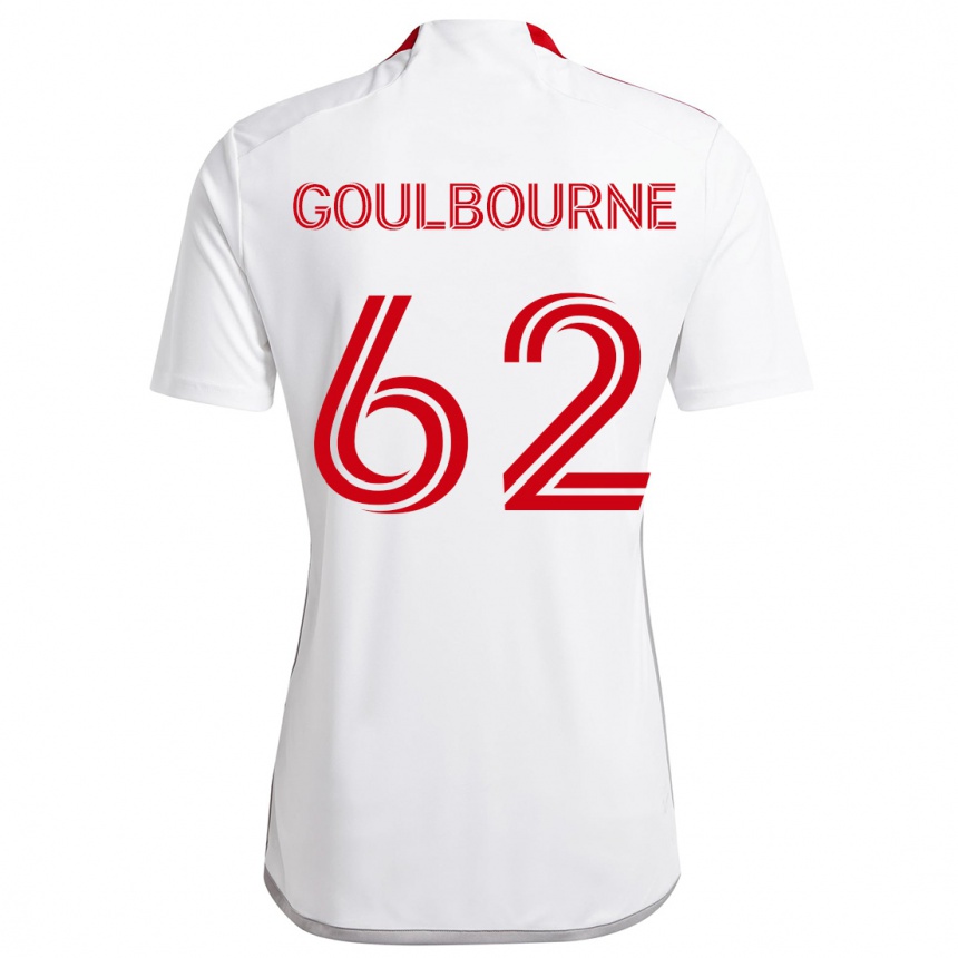 Enfant Football Maillot Rohan Goulbourne #62 Blanc Rouge Tenues Extérieur 2024/25