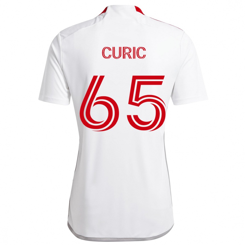 Enfant Football Maillot Antony Curic #65 Blanc Rouge Tenues Extérieur 2024/25