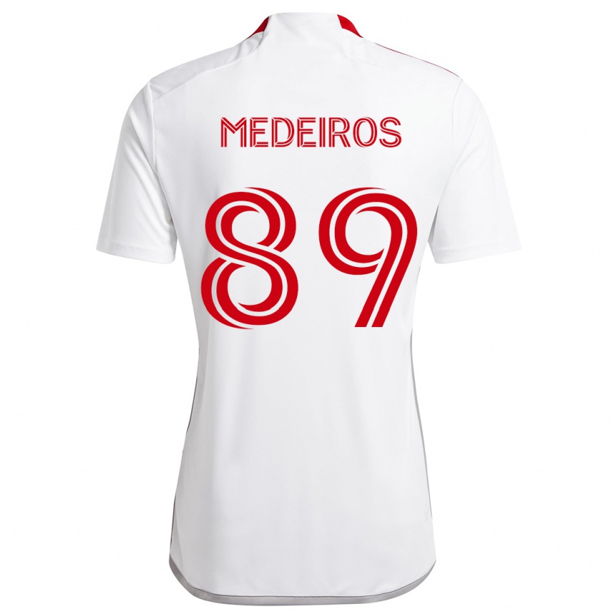 Enfant Football Maillot Matthew Medeiros #89 Blanc Rouge Tenues Extérieur 2024/25