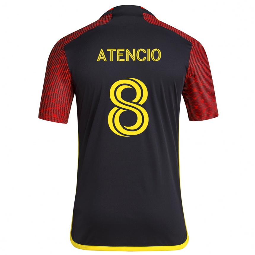 Enfant Football Maillot Josh Atencio #8 Rouge Noir Tenues Extérieur 2024/25