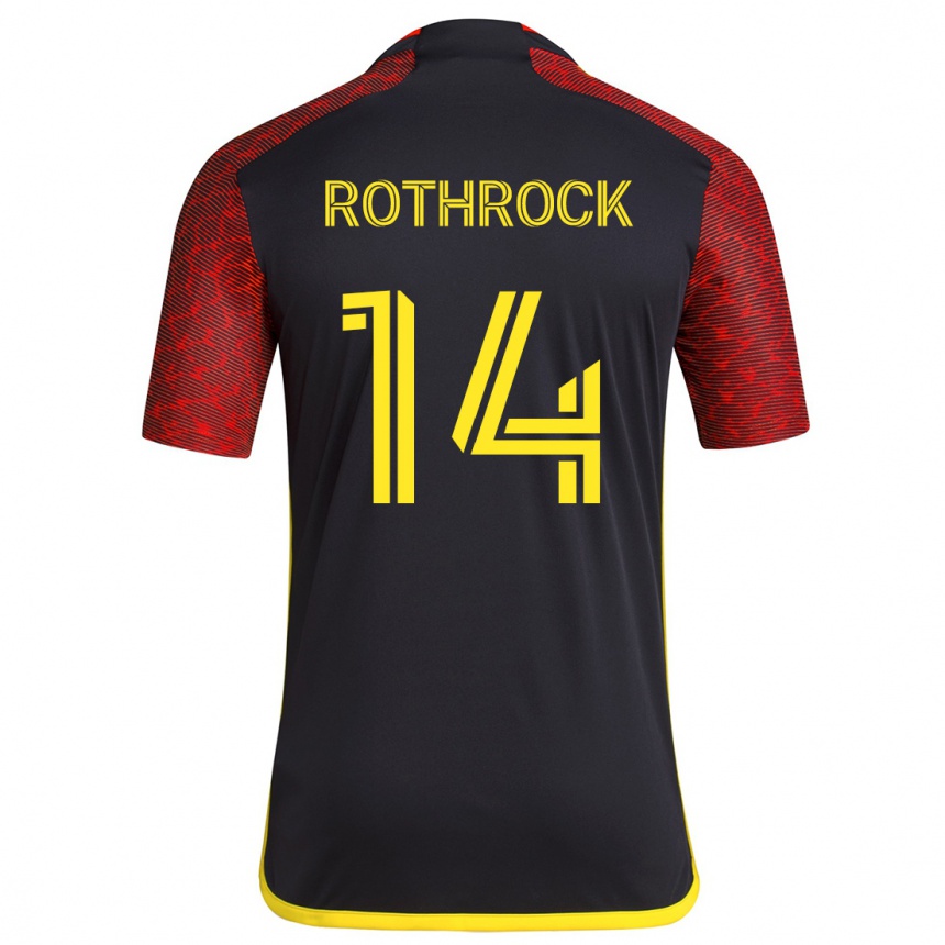 Enfant Football Maillot Paul Rothrock #14 Rouge Noir Tenues Extérieur 2024/25