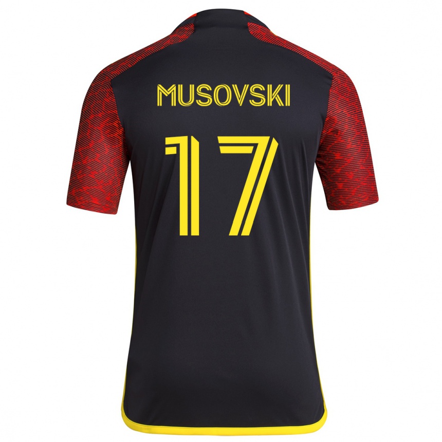 Enfant Football Maillot Danny Musovski #17 Rouge Noir Tenues Extérieur 2024/25