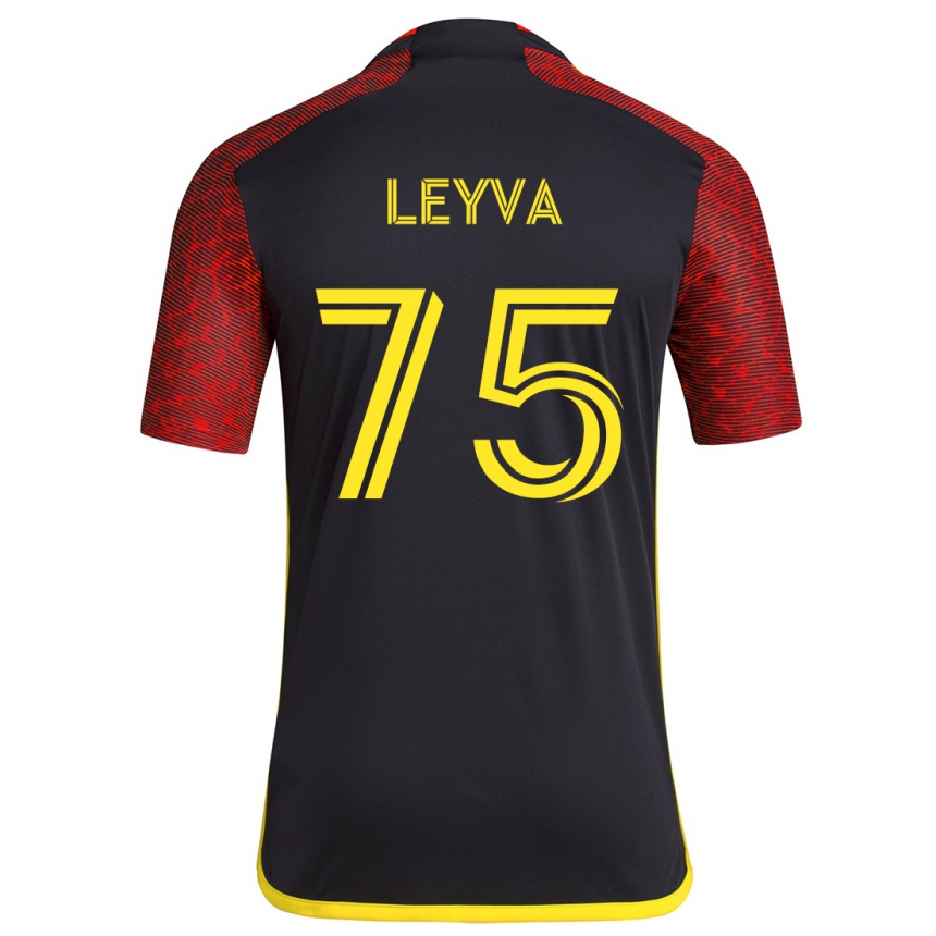 Enfant Football Maillot Danny Leyva #75 Rouge Noir Tenues Extérieur 2024/25