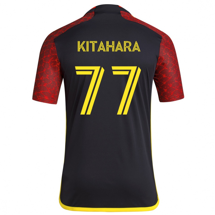 Enfant Football Maillot Sota Kitahara #77 Rouge Noir Tenues Extérieur 2024/25