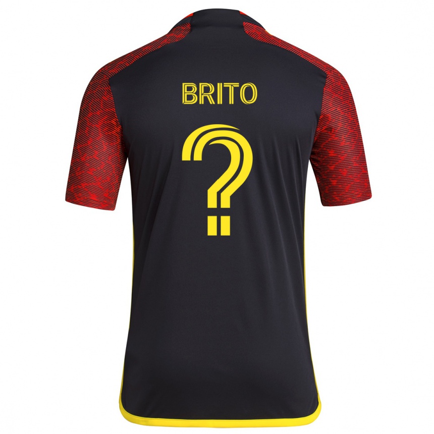 Enfant Football Maillot Kelvin-Luis Brito #0 Rouge Noir Tenues Extérieur 2024/25