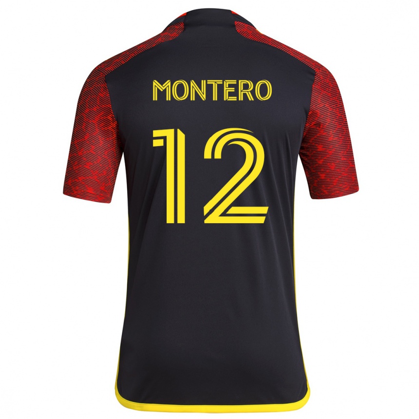 Enfant Football Maillot Fredy Montero #12 Rouge Noir Tenues Extérieur 2024/25