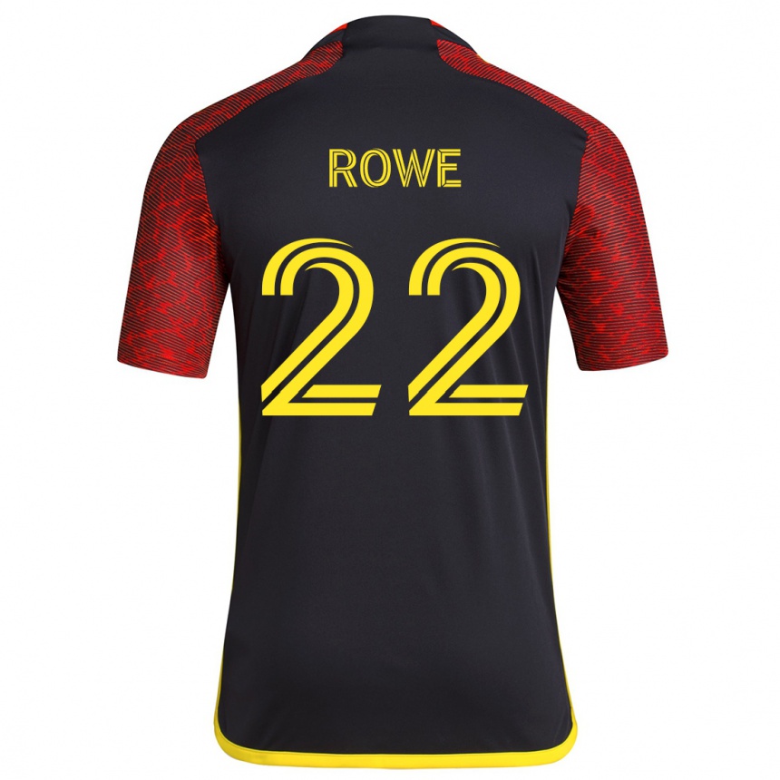 Enfant Football Maillot Kelyn Rowe #22 Rouge Noir Tenues Extérieur 2024/25