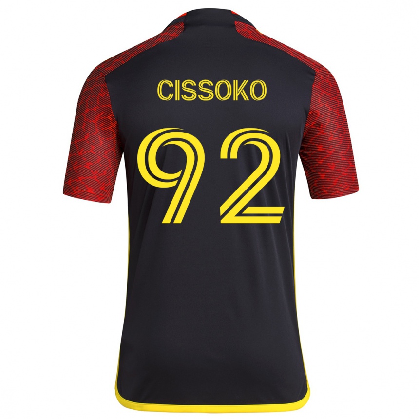 Enfant Football Maillot Abdoulaye Cissoko #92 Rouge Noir Tenues Extérieur 2024/25