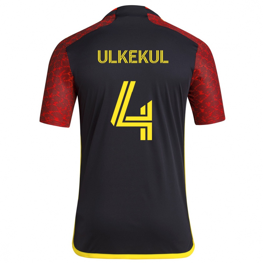 Enfant Football Maillot Jodi Ulkekul #4 Rouge Noir Tenues Extérieur 2024/25