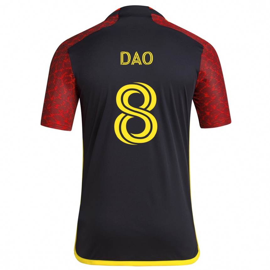 Enfant Football Maillot Kaylee Dao #8 Rouge Noir Tenues Extérieur 2024/25