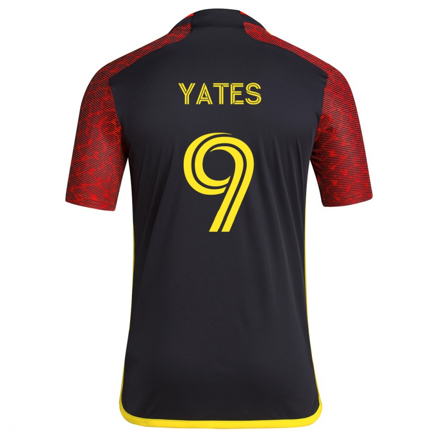 Enfant Football Maillot Summer Yates #9 Rouge Noir Tenues Extérieur 2024/25