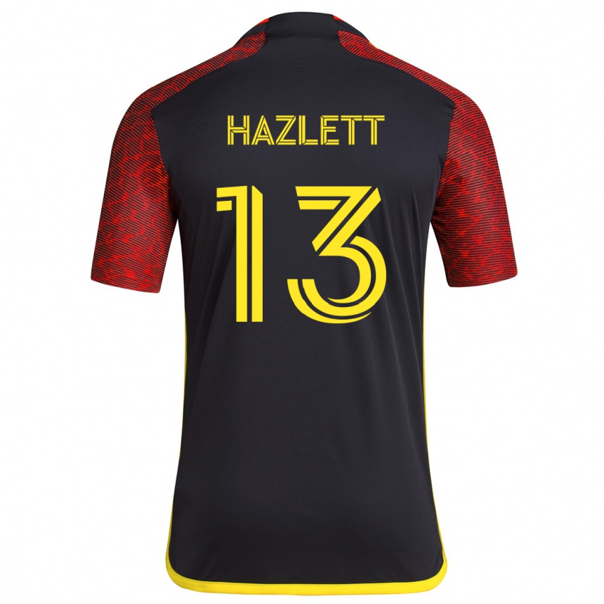 Enfant Football Maillot Kimberly Hazlett #13 Rouge Noir Tenues Extérieur 2024/25