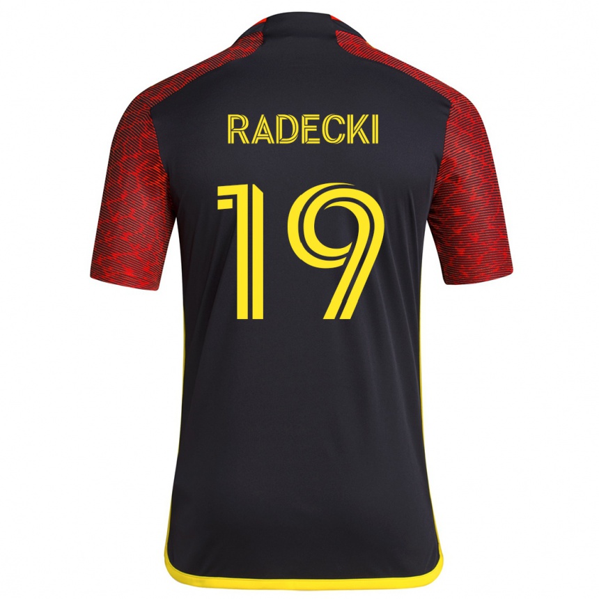 Enfant Football Maillot Taylor Radecki #19 Rouge Noir Tenues Extérieur 2024/25