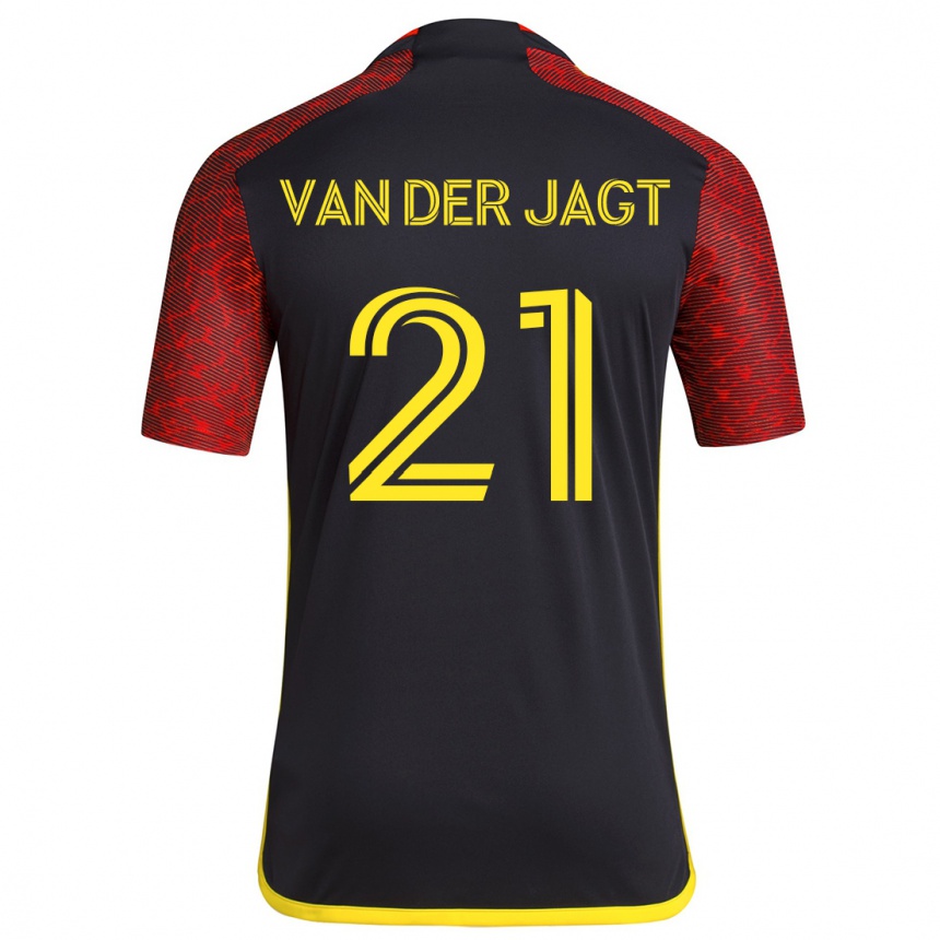 Enfant Football Maillot Olivia Van Der Jagt #21 Rouge Noir Tenues Extérieur 2024/25