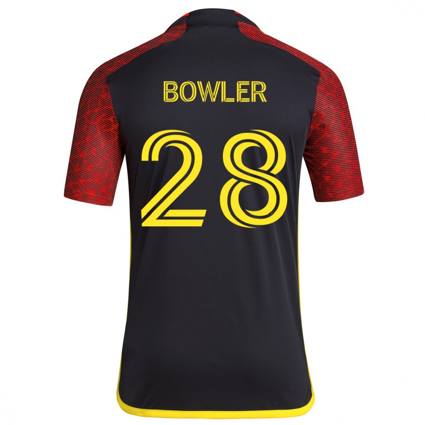 Enfant Football Maillot Rachel Bowler #28 Rouge Noir Tenues Extérieur 2024/25