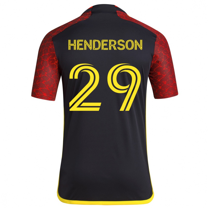 Enfant Football Maillot Anna Henderson #29 Rouge Noir Tenues Extérieur 2024/25