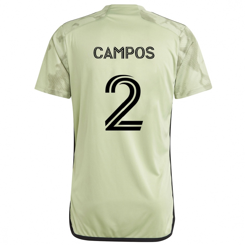 Enfant Football Maillot Omar Campos #2 Vert Clair Tenues Extérieur 2024/25