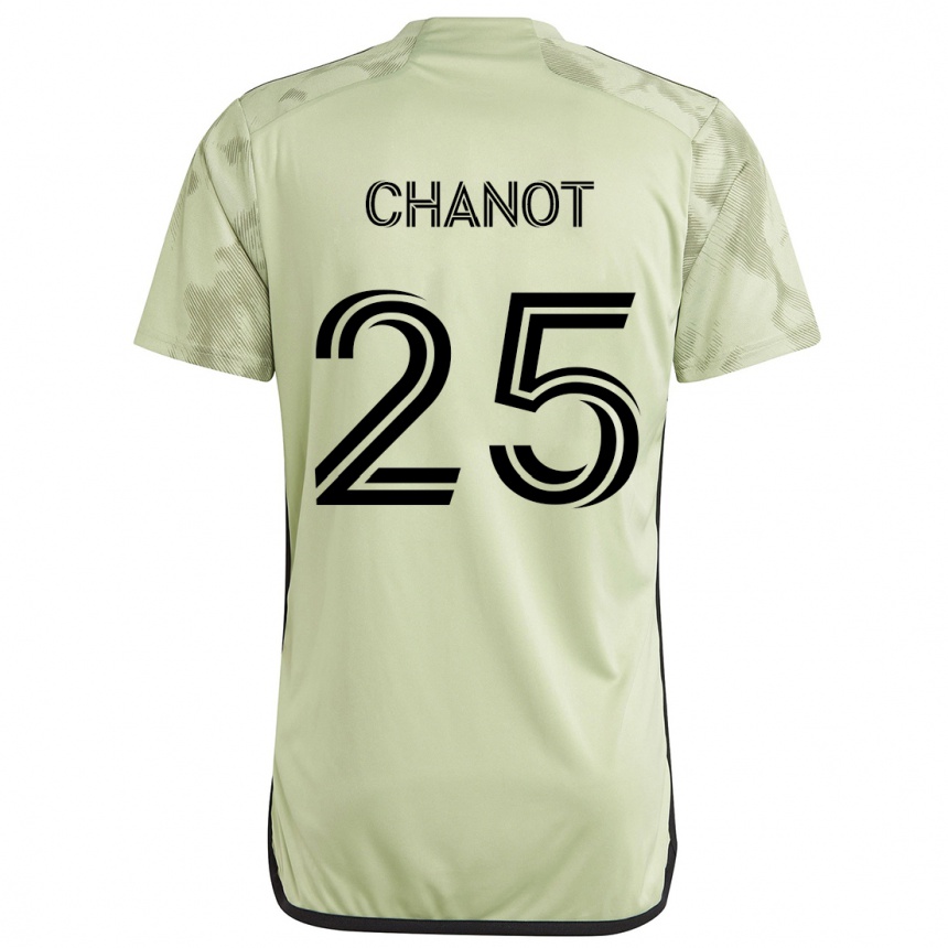 Enfant Football Maillot Maxime Chanot #25 Vert Clair Tenues Extérieur 2024/25