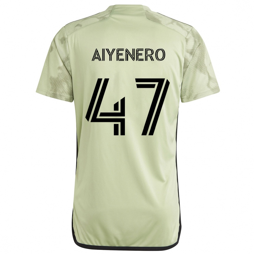 Enfant Football Maillot Marius Aiyenero #47 Vert Clair Tenues Extérieur 2024/25