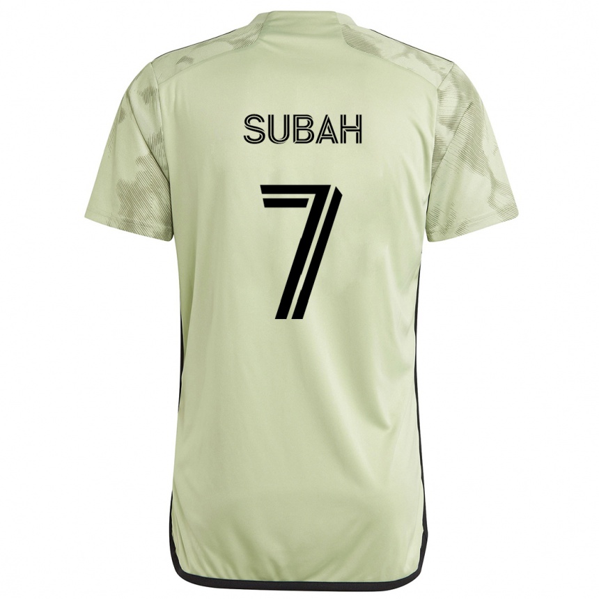 Enfant Football Maillot Yekeson Subah #7 Vert Clair Tenues Extérieur 2024/25