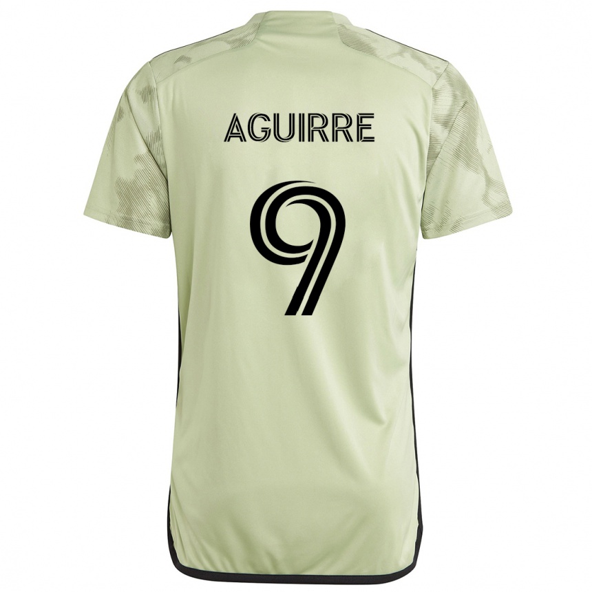 Enfant Football Maillot Dustin Aguirre #9 Vert Clair Tenues Extérieur 2024/25