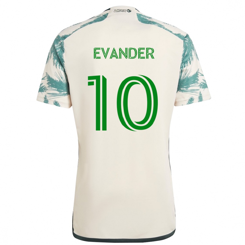 Enfant Football Maillot Evander #10 Beige Marron Tenues Extérieur 2024/25