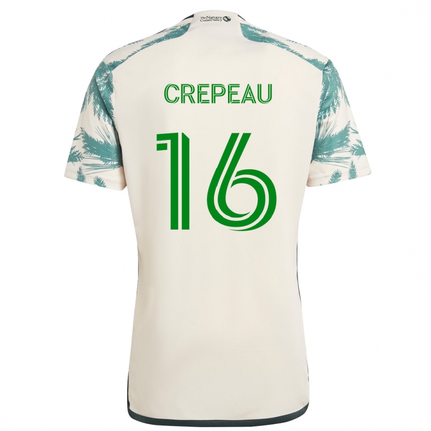 Enfant Football Maillot Maxime Crépeau #16 Beige Marron Tenues Extérieur 2024/25