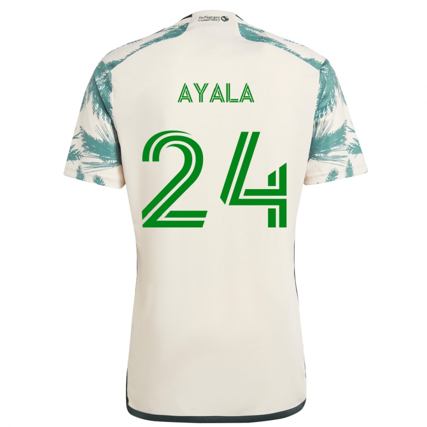 Enfant Football Maillot David Ayala #24 Beige Marron Tenues Extérieur 2024/25