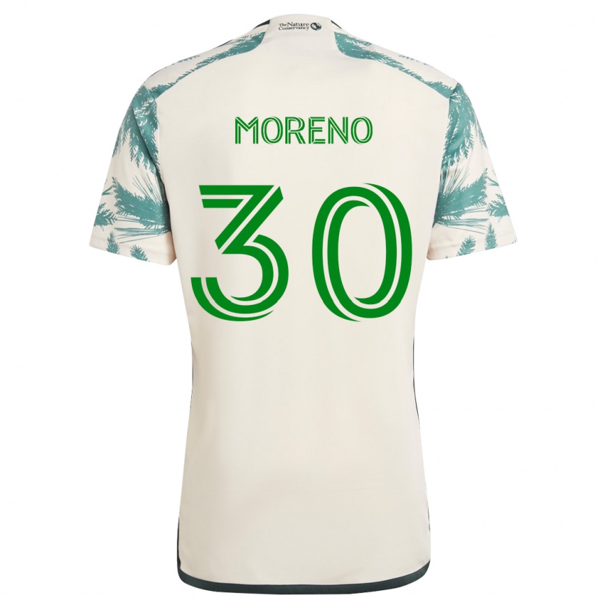 Enfant Football Maillot Santiago Moreno #30 Beige Marron Tenues Extérieur 2024/25