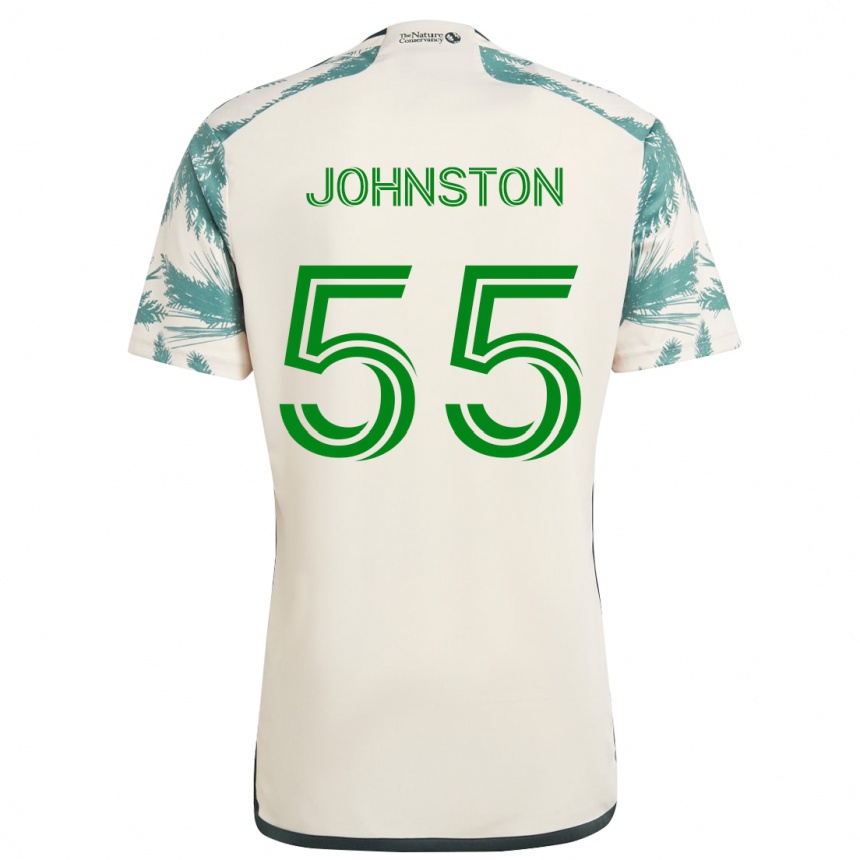 Enfant Football Maillot Malcolm Johnston #55 Beige Marron Tenues Extérieur 2024/25