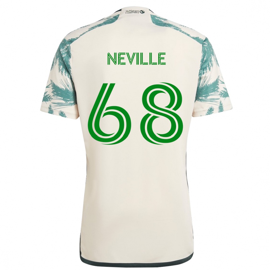 Enfant Football Maillot Harvey Neville #68 Beige Marron Tenues Extérieur 2024/25