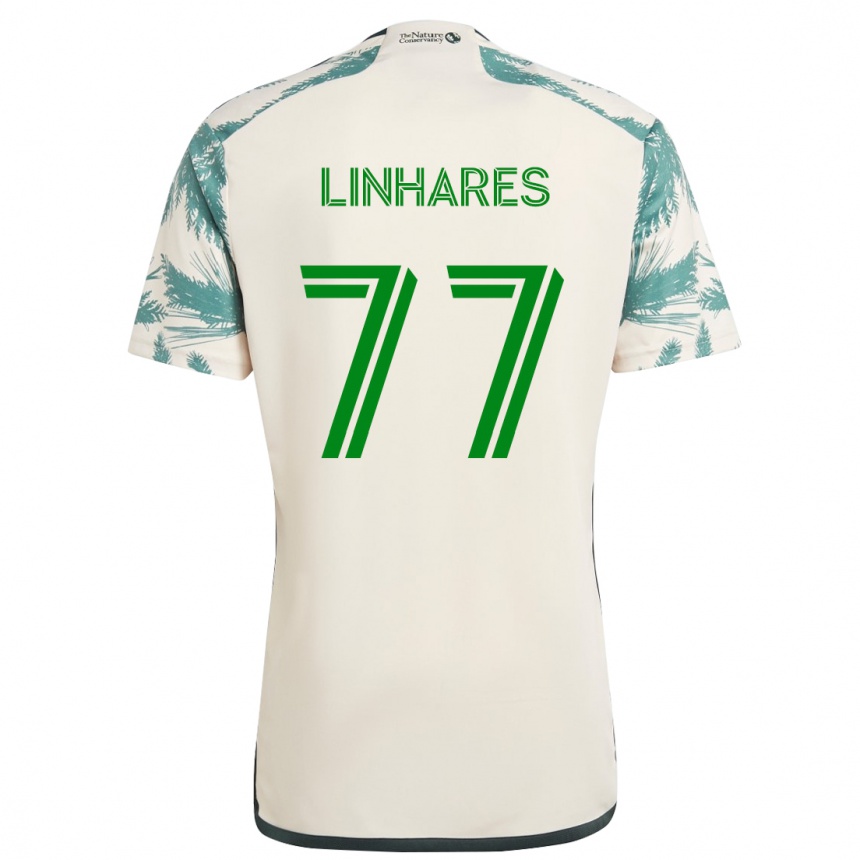 Enfant Football Maillot Kyle Linhares #77 Beige Marron Tenues Extérieur 2024/25