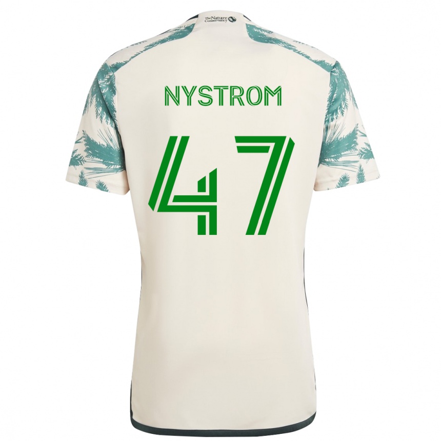 Enfant Football Maillot Maximo Nystrom #47 Beige Marron Tenues Extérieur 2024/25