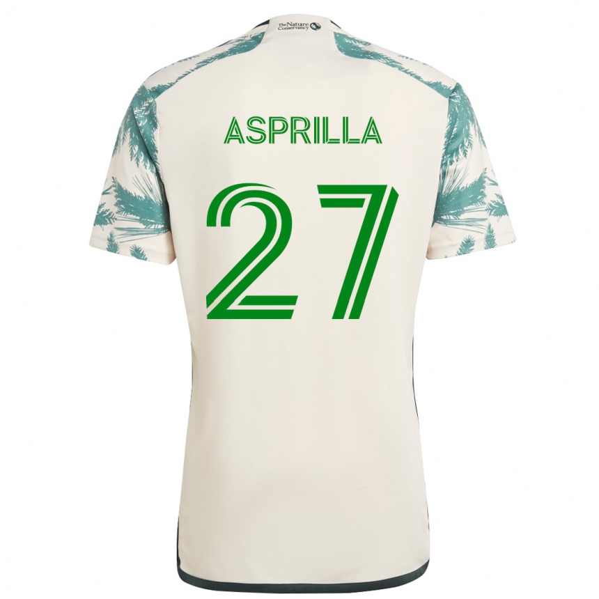 Enfant Football Maillot Dairon Asprilla #27 Beige Marron Tenues Extérieur 2024/25