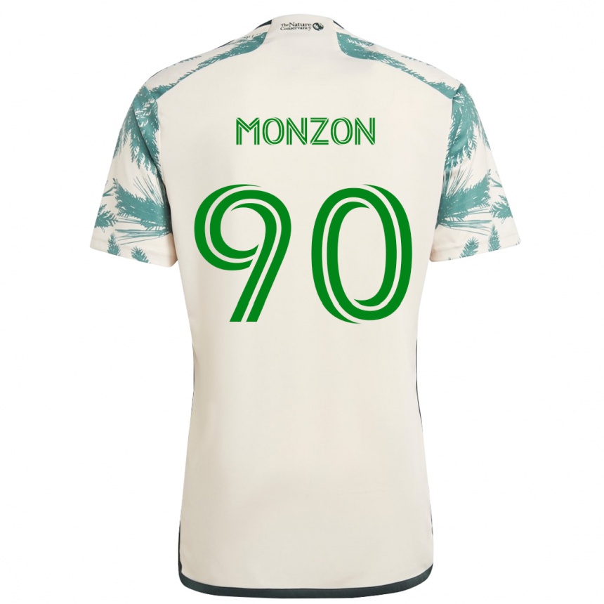 Enfant Football Maillot Florián Monzón #90 Beige Marron Tenues Extérieur 2024/25