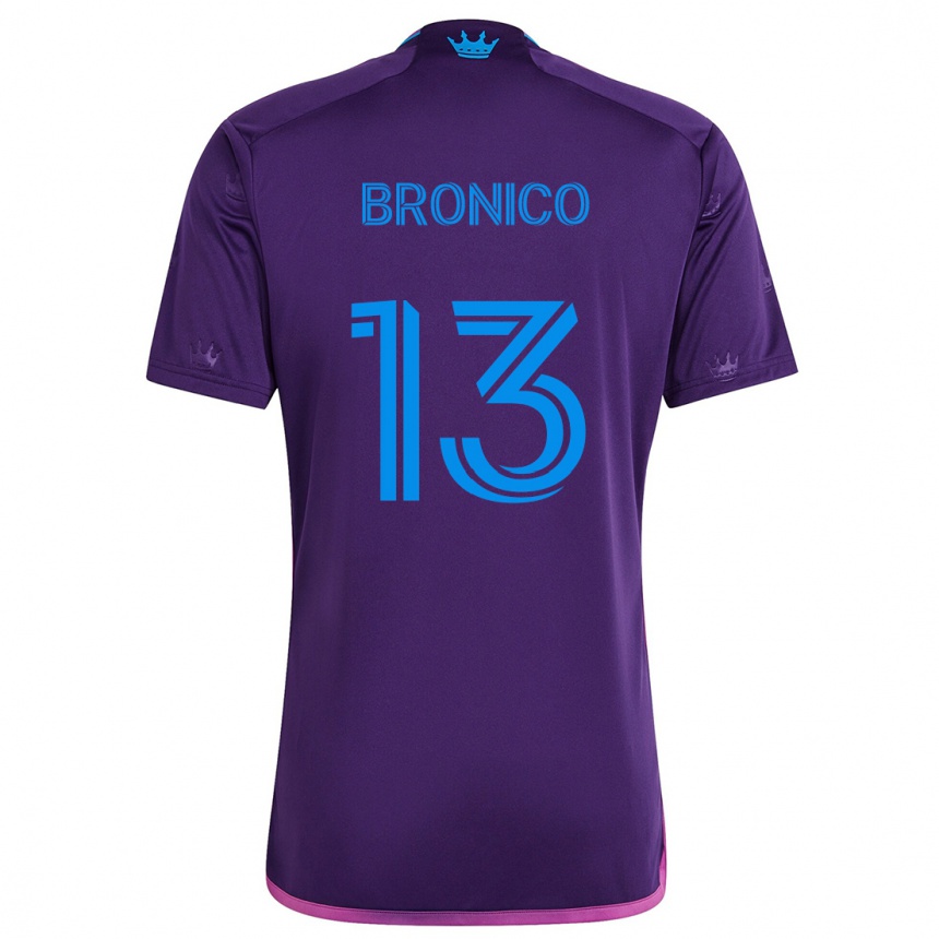 Enfant Football Maillot Brandt Bronico #13 Bleu Violet Tenues Extérieur 2024/25