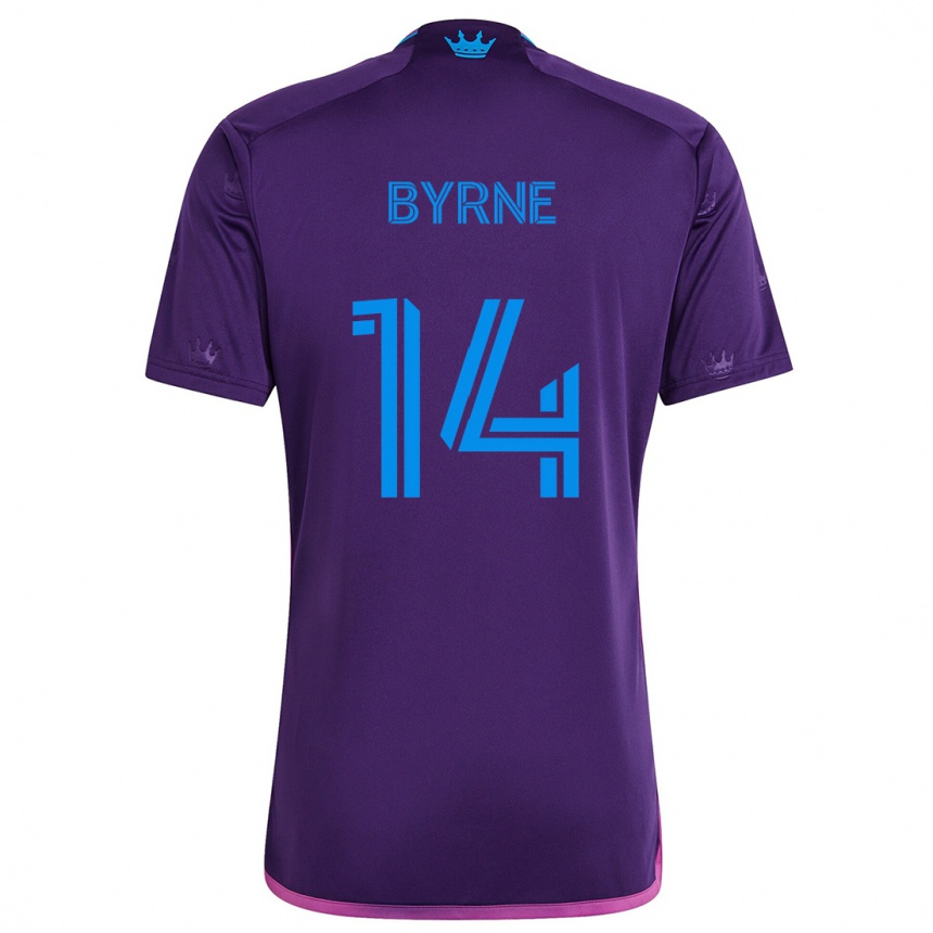 Enfant Football Maillot Nathan Byrne #14 Bleu Violet Tenues Extérieur 2024/25