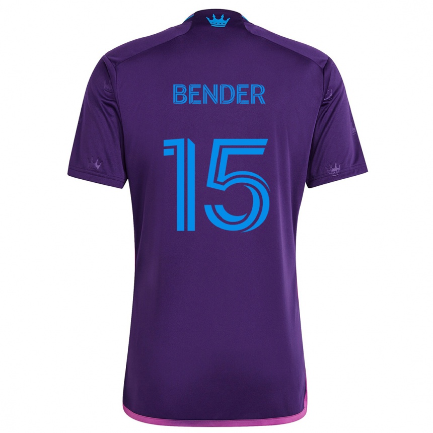 Enfant Football Maillot Ben Bender #15 Bleu Violet Tenues Extérieur 2024/25