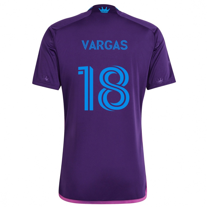 Enfant Football Maillot Kerwin Vargas #18 Bleu Violet Tenues Extérieur 2024/25