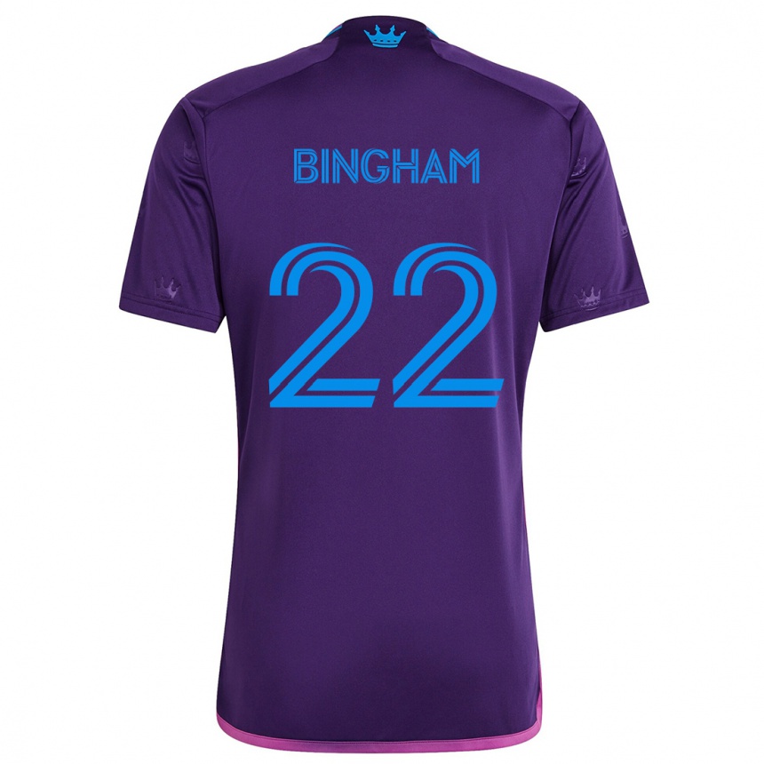 Enfant Football Maillot David Bingham #22 Bleu Violet Tenues Extérieur 2024/25