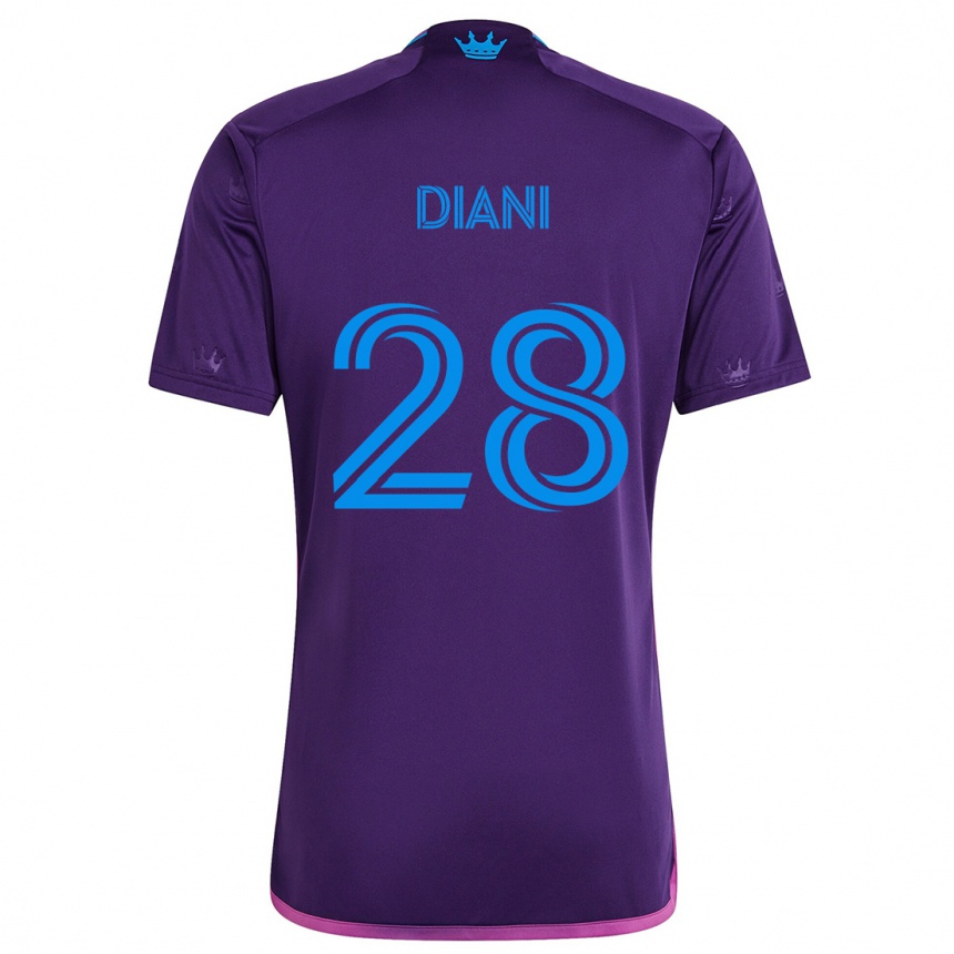 Enfant Football Maillot Djibril Diani #28 Bleu Violet Tenues Extérieur 2024/25