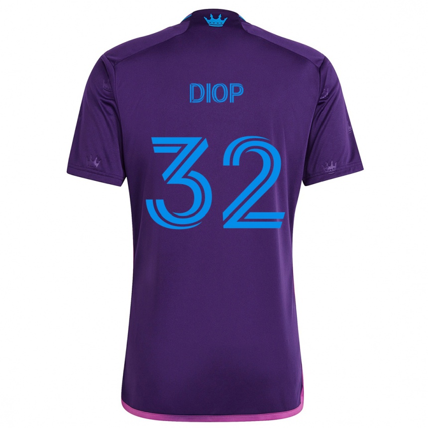 Enfant Football Maillot Hamady Diop #32 Bleu Violet Tenues Extérieur 2024/25