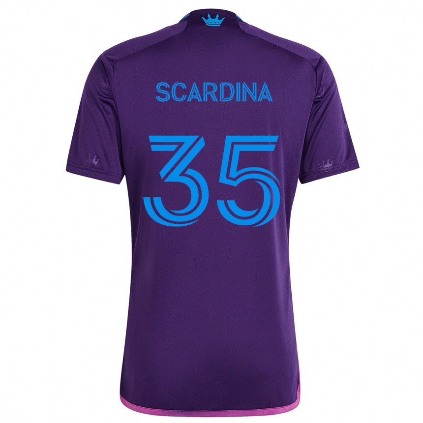 Enfant Football Maillot Nick Scardina #35 Bleu Violet Tenues Extérieur 2024/25