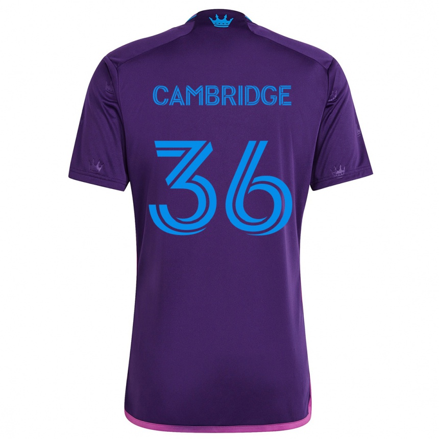 Enfant Football Maillot Brandon Cambridge #36 Bleu Violet Tenues Extérieur 2024/25