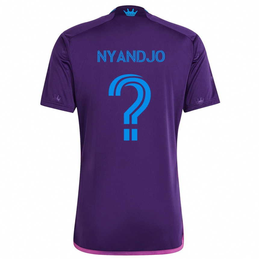 Enfant Football Maillot James Nyandjo #0 Bleu Violet Tenues Extérieur 2024/25