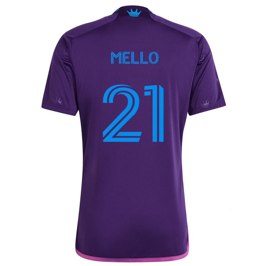 Enfant Football Maillot Vinicius Mello #21 Bleu Violet Tenues Extérieur 2024/25