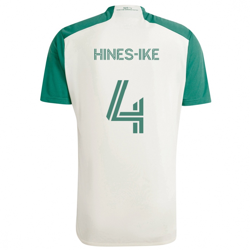 Enfant Football Maillot Brendan Hines-Ike #4 Couleurs Beiges Vert Tenues Extérieur 2024/25