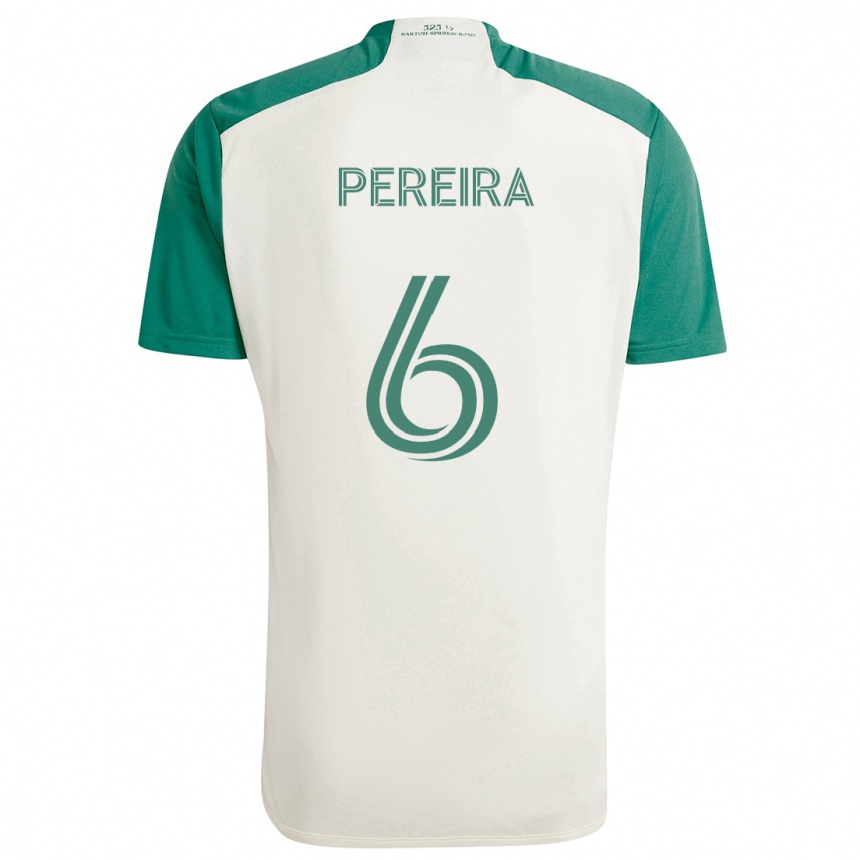 Enfant Football Maillot Daniel Pereira #6 Couleurs Beiges Vert Tenues Extérieur 2024/25