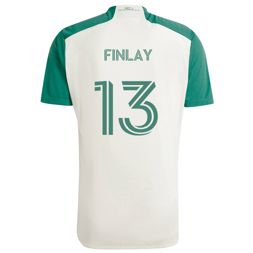 Enfant Football Maillot Ethan Finlay #13 Couleurs Beiges Vert Tenues Extérieur 2024/25