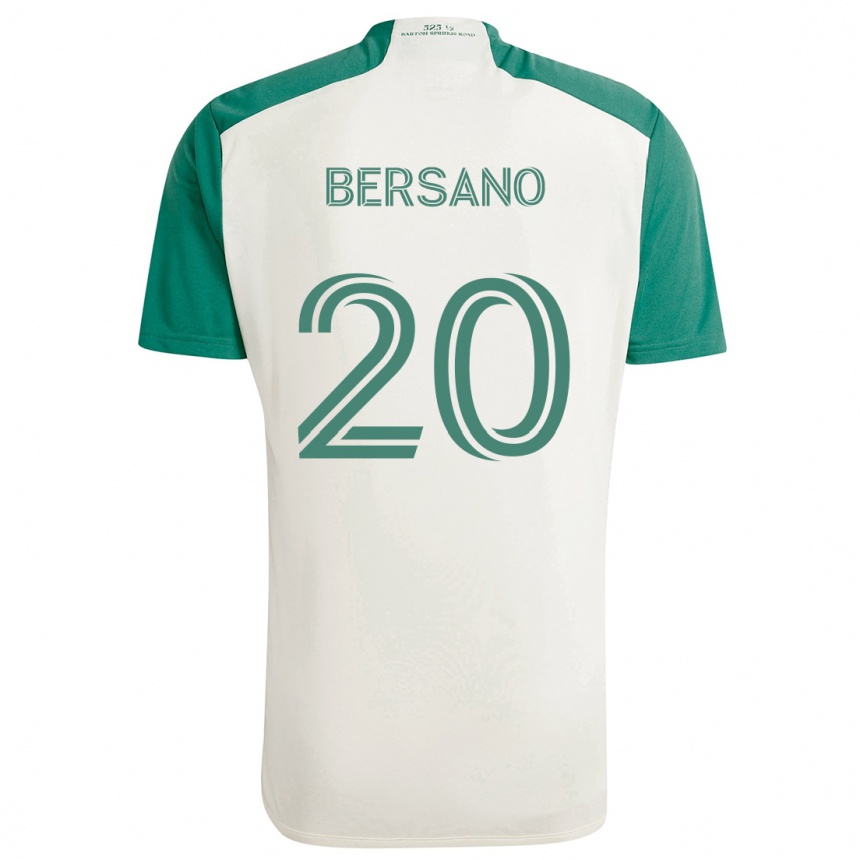 Enfant Football Maillot Matt Bersano #20 Couleurs Beiges Vert Tenues Extérieur 2024/25